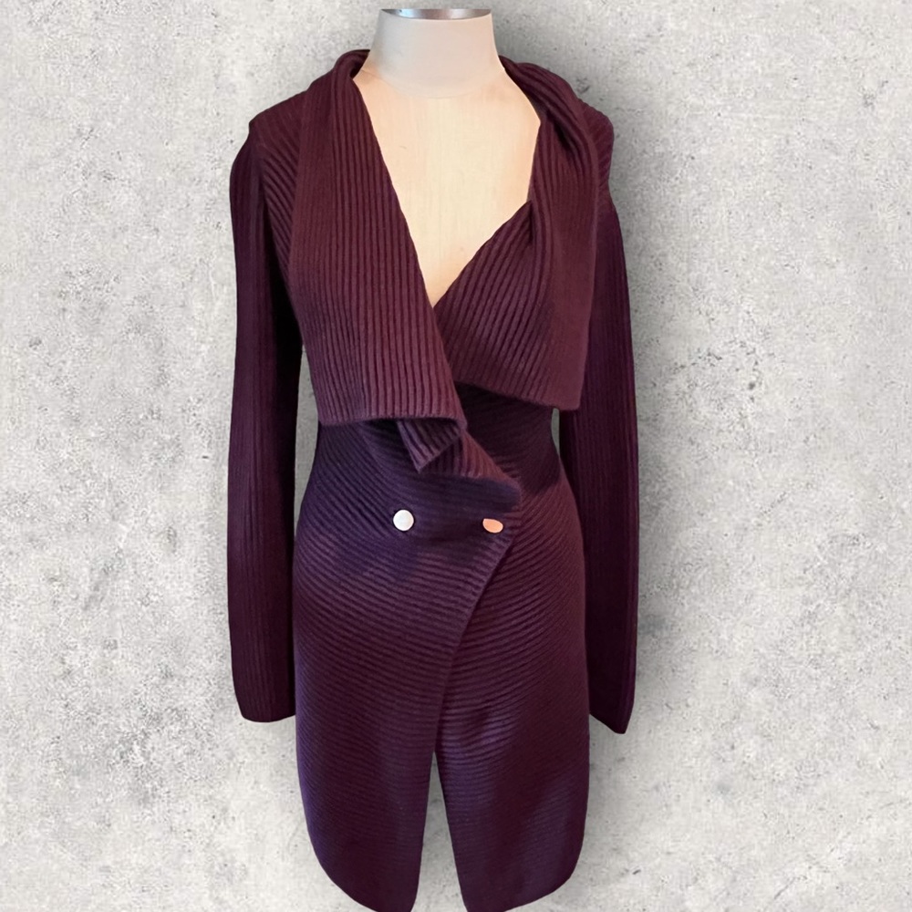 Cabi burgundy long cardigan sweater